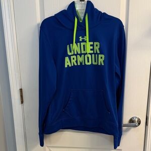 Under Armour Royal Blue Hoodie with Neon Green Details